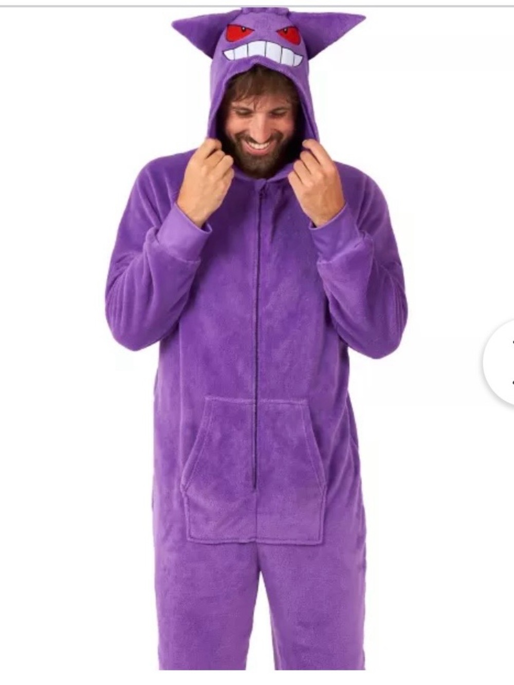 Unisex Pokemon Gengar 
 Onesie Halloween costume small/medium - Picture 7 of 9